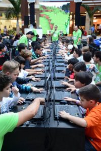 screenshot: Oficinas de Mineracraft na Livraria Saraiva