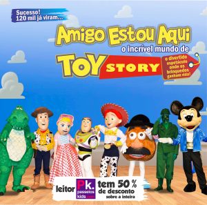screenshot: Amigo estou aqui, do Incrível mundo de Toy Story, no Teatro UMC