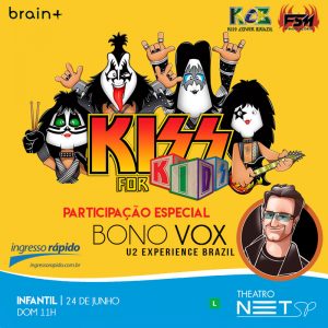 screenshot: Gosta de rock, bebê? Kiss for Kids e Bono Vox, do U2 Experience Brazil, fazem show histórico no Theatro Net
