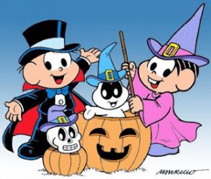screenshot: Halloween na Chácara Turma da Mônica com várias atividades para as crianças