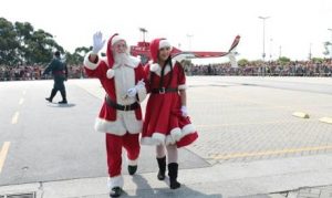 screenshot: Natal do Cantareira Norte Shopping, na Zona Norte, tem Papai Noel chegando de helicóptero