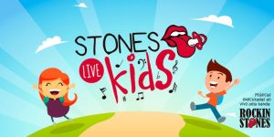 screenshot: 50% de desconto! Teatro Dr. Botica recebe o musical infantil “Stones live Kids”, com muito rock and roll para divertir os pequenos