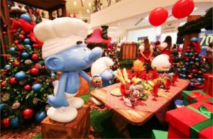 screenshot: Natal dos Smurfs invade o Atrium Shopping, em Santo André, com muita diversão em família
