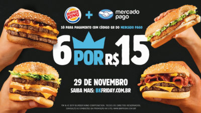 screenshot: PARA TUDO! Black Friday do Burger King tem combo de 6 sanduíches por R$ 15,00