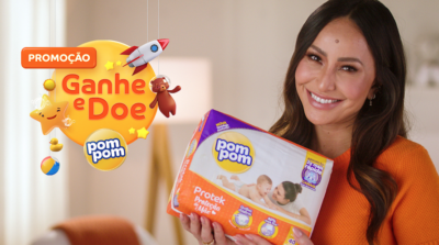 screenshot: Pom Pom lança super promoção com prêmios diários e doação a instituições de caridade