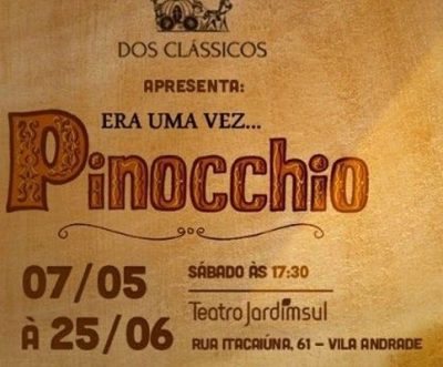 screenshot: Alguém aí disse 50% de DESCONTO? Infantil “Era uma vez… Pinocchio” faz temporada no Teatro Jardim Sul
