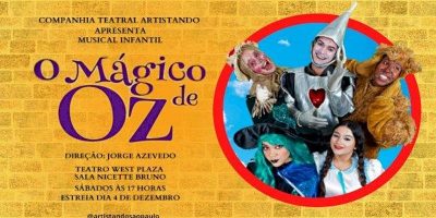 screenshot: Descontão! Muita diversão e confusão esperam a criançada na peça “O Mágico de Oz”, no Teatro West Plaza