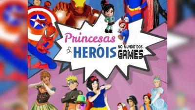 screenshot: Espetáculo Princesas & Herois no Mundo dos Games faz temporada no Teatro West Plaza com desconto no Passeios Kids
