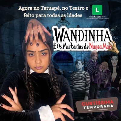 screenshot: Mansão Teatro Tatuapé promove a peça Wandinha e os Mistérios de Nunca Mais