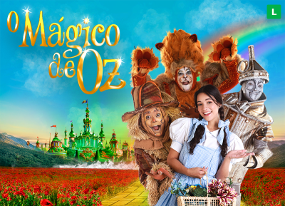 screenshot: Superprodução “O Mágico de Oz” no Teatro Fernando Torres com 50% desconto