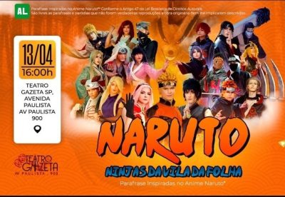 screenshot: Novo espetáculo do Naruto estreia no Teatro Gazeta com desconto no Ingressos Kids