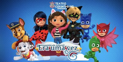 screenshot: Espetáculo Era uma Vez reúne Gabby, PJ Masks, Patrulha e LadyBug no palco do Teatro Corinthians