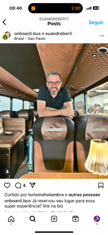 screenshot: Ônibus turístico une arte e gastronomia com serviço de bordo premium percorrendo pontos icônicos da cidade